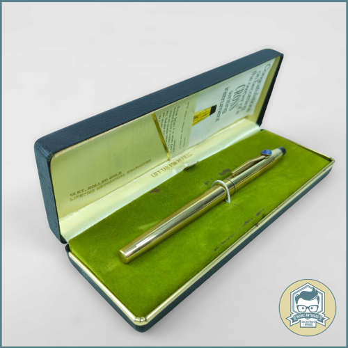 Vintage Boxed 12K Rolled Gold Cross Ball Point Pen!!!