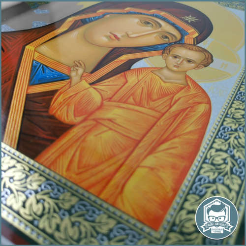 Highly Decorative Religious Icon Foiled and Stamped Our Lady of Kazan!!!
