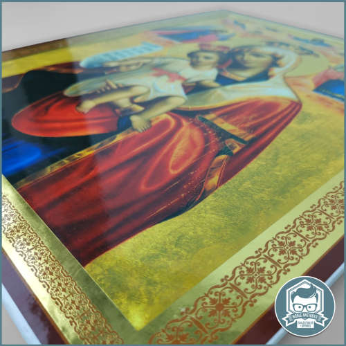Highly Decorative Russian icon of the Dostóino yesť (Axion Estin) or Miluyushchaya!!!