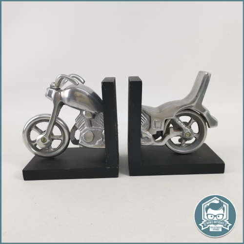 Cast Metal Motorcycle Bookends!!