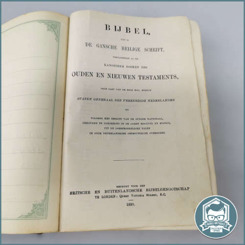Antique 1899 Hardcover Dutch Bijbel!!!