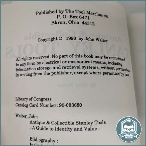 Antique & Collectible Stanley Tools: A Guide to Identity and Value Book by John Walter !!!