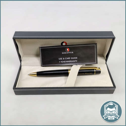 Original Boxed Sheaffer Sentinel Gold Tone Trim Ballpoint Pen - Matt Black!!!