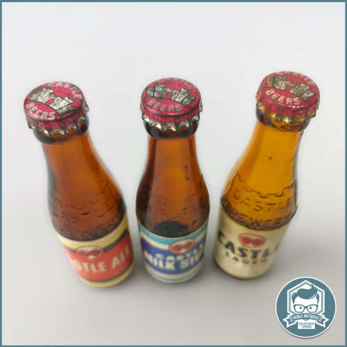 Vintage Auburn MINI CASTLE BEER, Ale and Milk Stout BOTTLES !!!