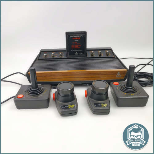Vintage Atari 2600 Video game console , controllers and game - Not Tested, No power supply!!!