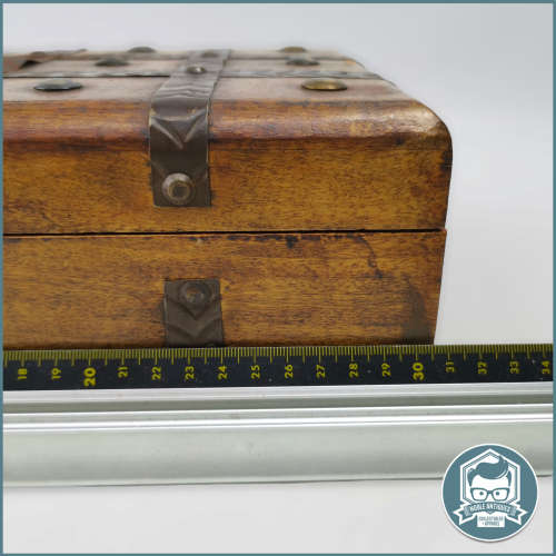 Medium Hand Crafted Oak and Iron Banded Treasure Chest!!! 30cm Wide!!!