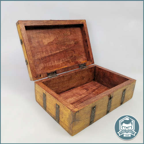 Medium Hand Crafted Oak and Iron Banded Treasure Chest!!! 30cm Wide!!!