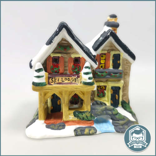 Vintage Porcelain Candle Winter House!!!