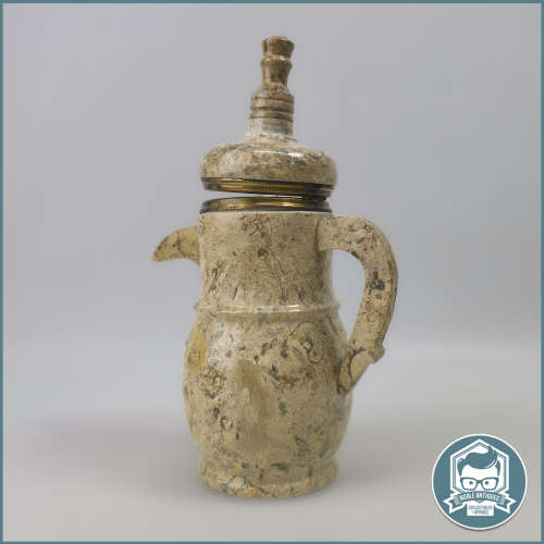 Spectacular!!! Turkish Fossil Marble 13 Piece Coffee Set!!!