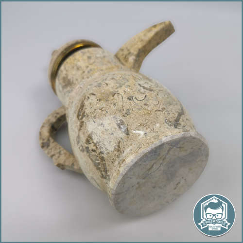 Spectacular!!! Turkish Fossil Marble 13 Piece Coffee Set!!!