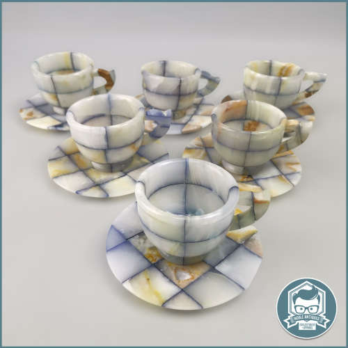 Spectacular!!! Combination Onyx 12 Piece Tea Set!!!