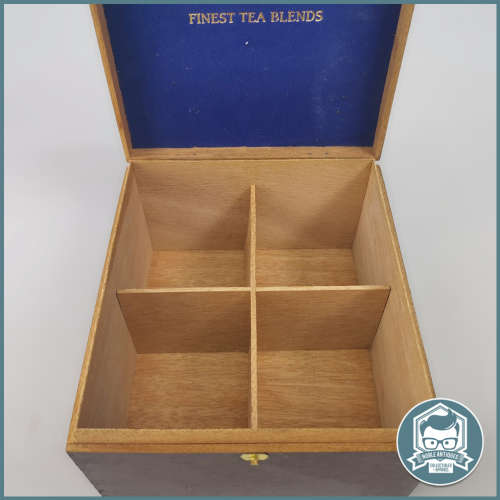 Original Bradley`s FINEST TEA BLENDS Wood Tea Caddy!!