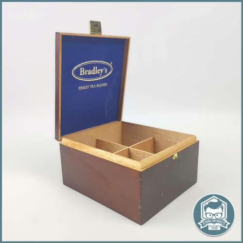 Original Bradley`s FINEST TEA BLENDS Wood Tea Caddy!!