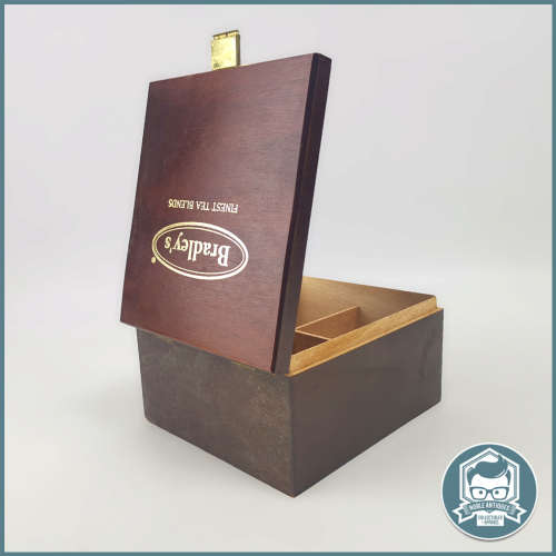 Original Bradley`s FINEST TEA BLENDS Wood Tea Caddy!!