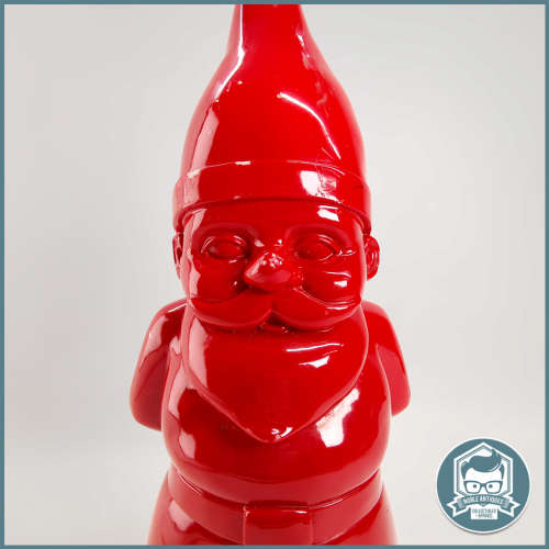 Large Vintage Gloss Red Resin Gnome Savings Bank!!!