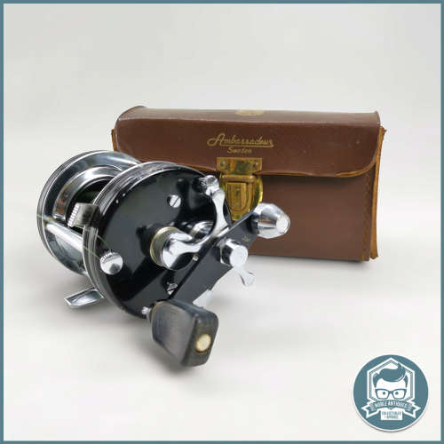 Vintage Abu Ambassadeur fishing reel no 6000c Sweden in original case Black!!!