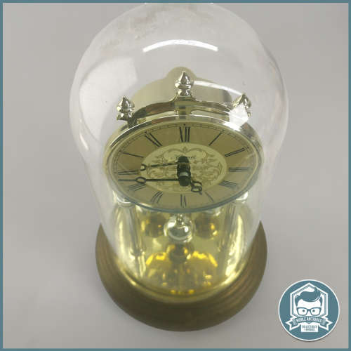 Hermle Quartz Dome Clock Made In Germany - Working (Glass and Brass base)!!!