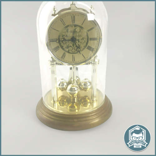 Hermle Quartz Dome Clock Made In Germany - Working (Glass and Brass base)!!!