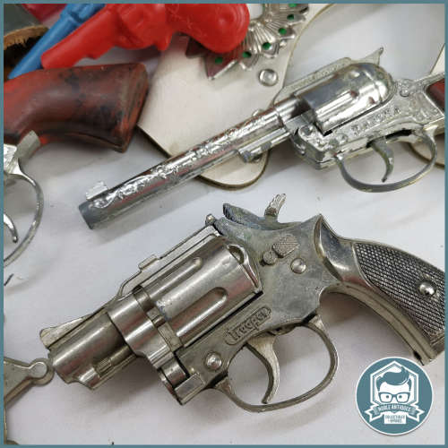 Massive Metal and Rubber Cap Gun with Holster Collection - Bid For All!!