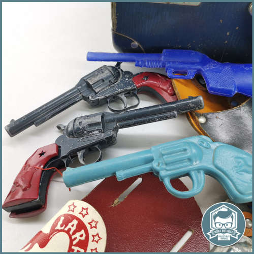 Massive Metal and Rubber Cap Gun with Holster Collection - Bid For All!!