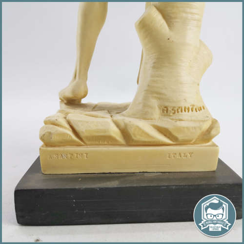 Large 400mm A. Santini Signed `David` Sculpture on Marble Base Made in Italy!!!