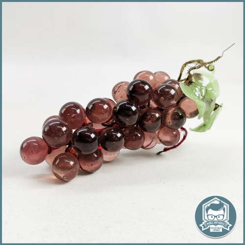 Vintage Art Glass Hand-blown Red Grape Bunch Ornament/Paperweight!!!