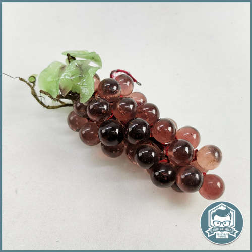 Vintage Art Glass Hand-blown Red Grape Bunch Ornament/Paperweight!!!