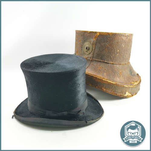 Antique 1800`s J. Shipley and Co Cape Town Genuine Top Hat and Leather Case!!!