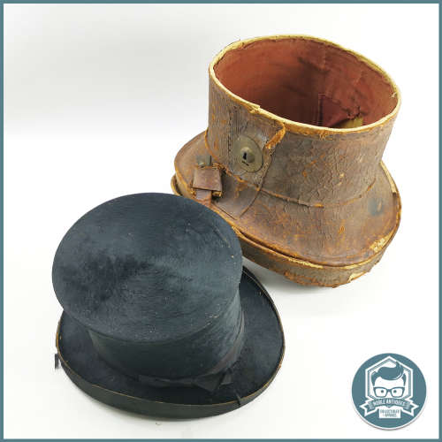 Antique 1800`s J. Shipley and Co Cape Town Genuine Top Hat and Leather Case!!!