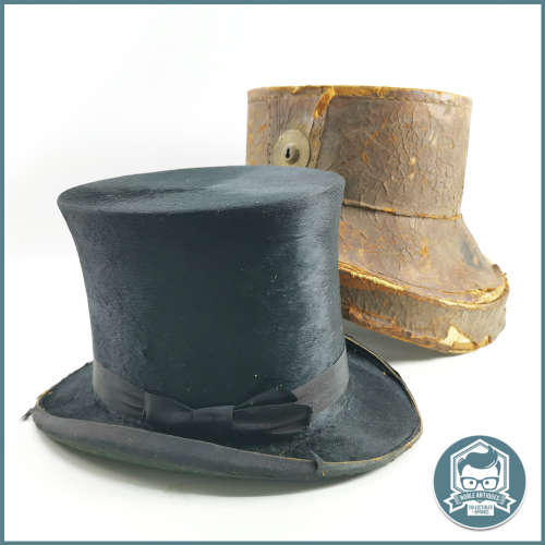 Antique 1800`s J. Shipley and Co Cape Town Genuine Top Hat and Leather Case!!!