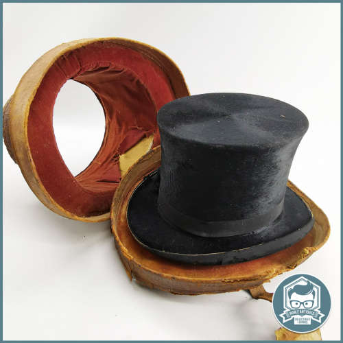 Antique 1800`s J. Shipley and Co Cape Town Genuine Top Hat and Leather Case!!!