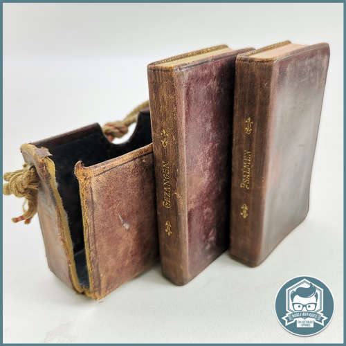 Antique 1921 GEZANGEN PSALMEN Dutch Leather-bound Booklets !!!
