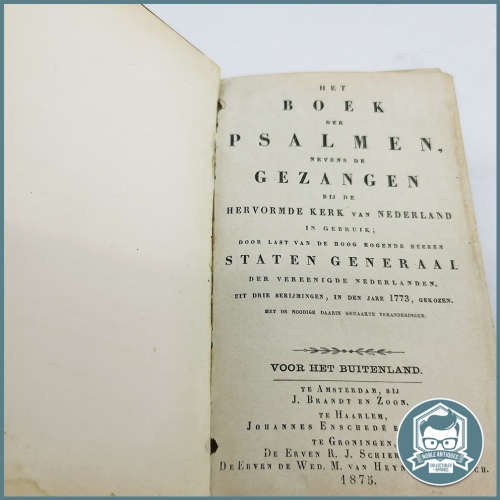 Antique 1875 GEZANGEN PSALMEN Dutch Leather-bound Book!!!