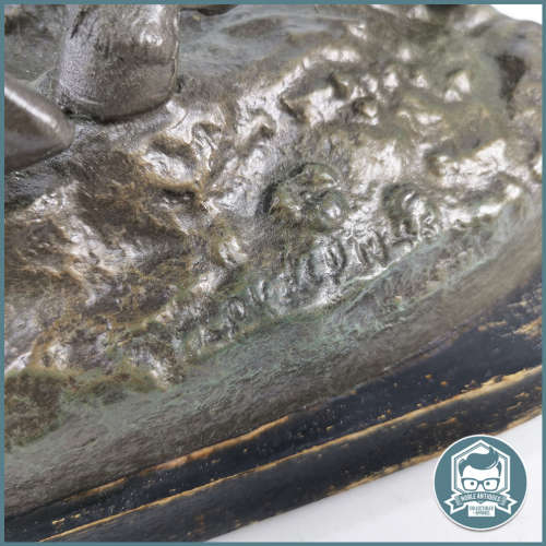 Large Signed and dated Spelter Cast Metal Sculpture !!!