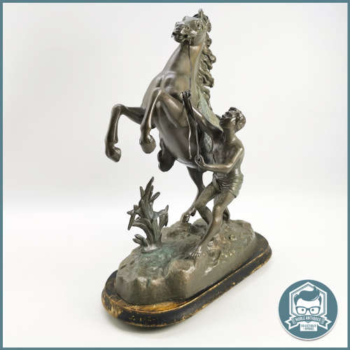Large Signed and dated Spelter Cast Metal Sculpture !!!