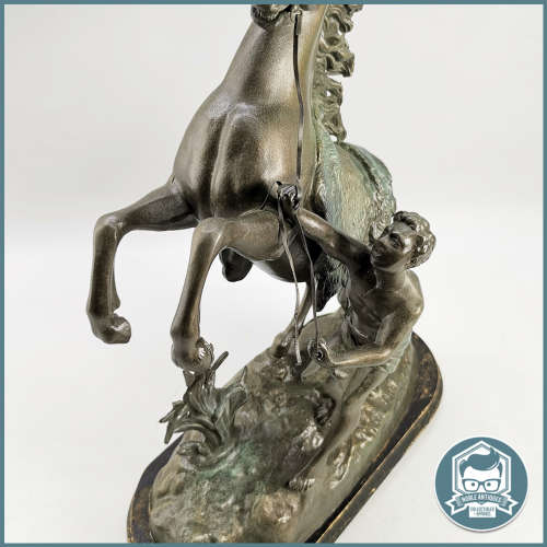 Large Signed and dated Spelter Cast Metal Sculpture !!!