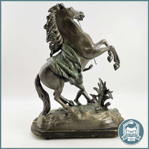 Large Signed and dated Spelter Cast Metal Sculpture !!!