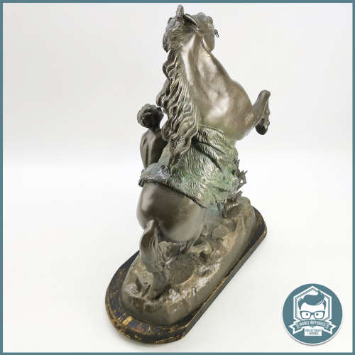 Large Signed and dated Spelter Cast Metal Sculpture !!!