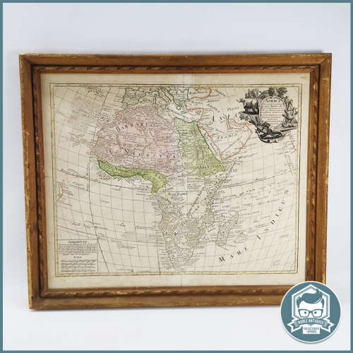 Large Antique Framed Map of Africa , 1717-1777