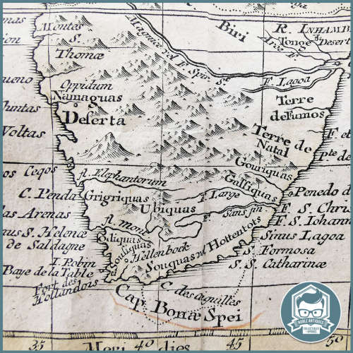 Large Antique Framed Map of Africa , 1717-1777