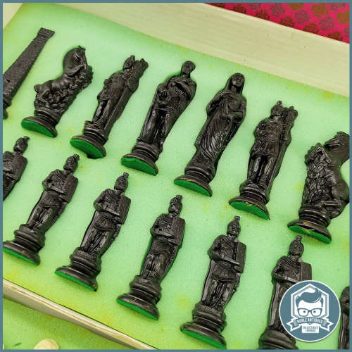 Large Vintage, Boxed Complete Roman Chess Set!!!
