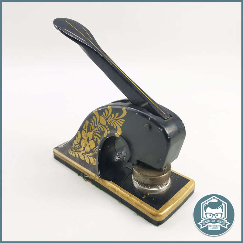 Cast Iron Jordan & Sons LTD London - Embossing Machine with Stamp !!!