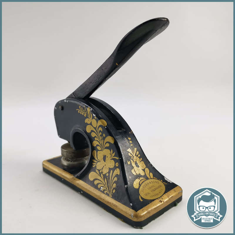 Cast Iron Jordan & Sons LTD London - Embossing Machine with Stamp !!!