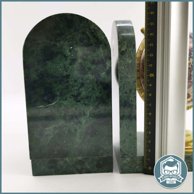 Globe Bookends with Ancient Maps Brass Stand and Marble Base!!!