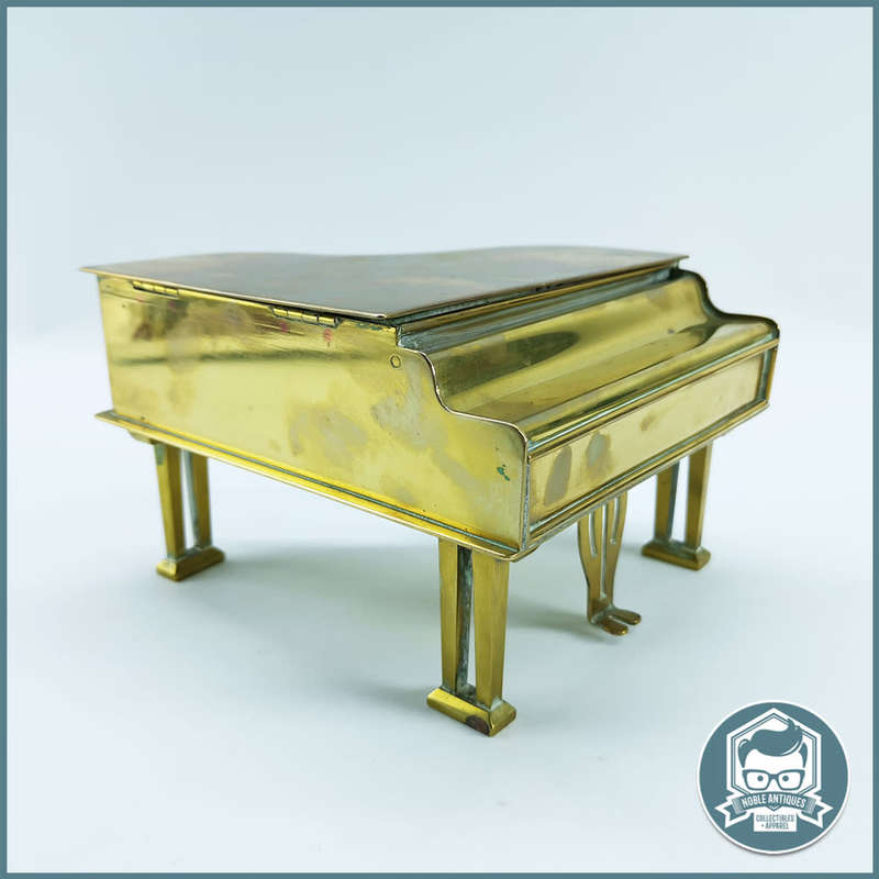 Large Vintage Solid Brass Grand Piano Jewelry Box!!!