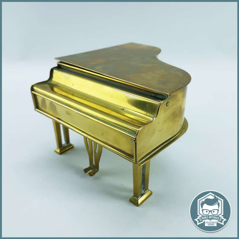 Large Vintage Solid Brass Grand Piano Jewelry Box!!!