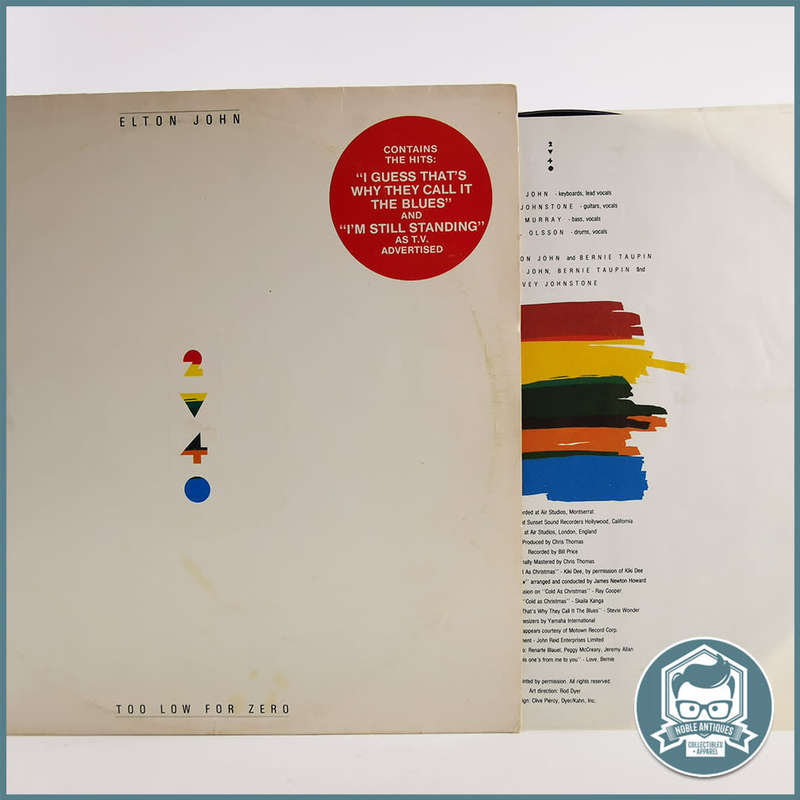 Original Elton John  Too Low For Zero LP - Great Condition!!!