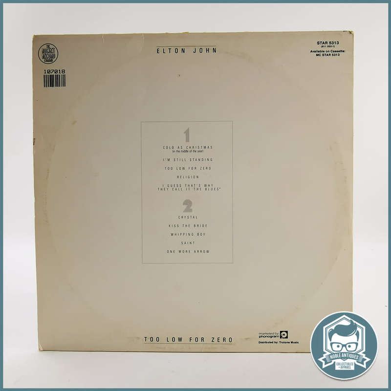 Original Elton John  Too Low For Zero LP - Great Condition!!!
