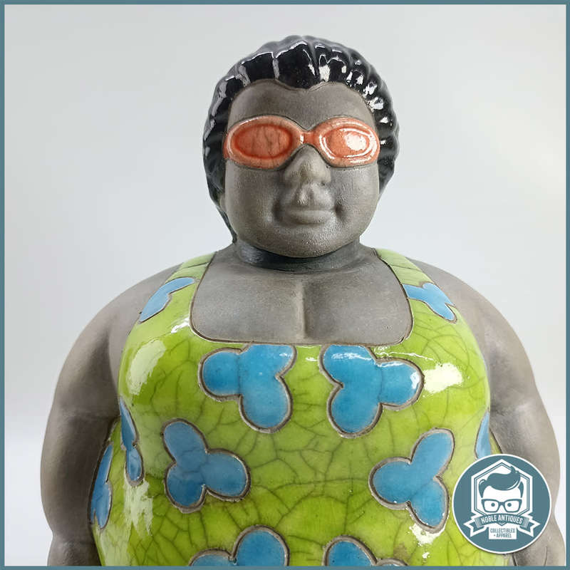 Large Raku South Africa Ms Potbelly Swimmer!!!