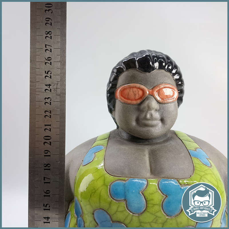 Large Raku South Africa Ms Potbelly Swimmer!!!